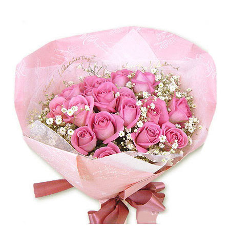 22枝粉色玫瑰/充满幸福的人生